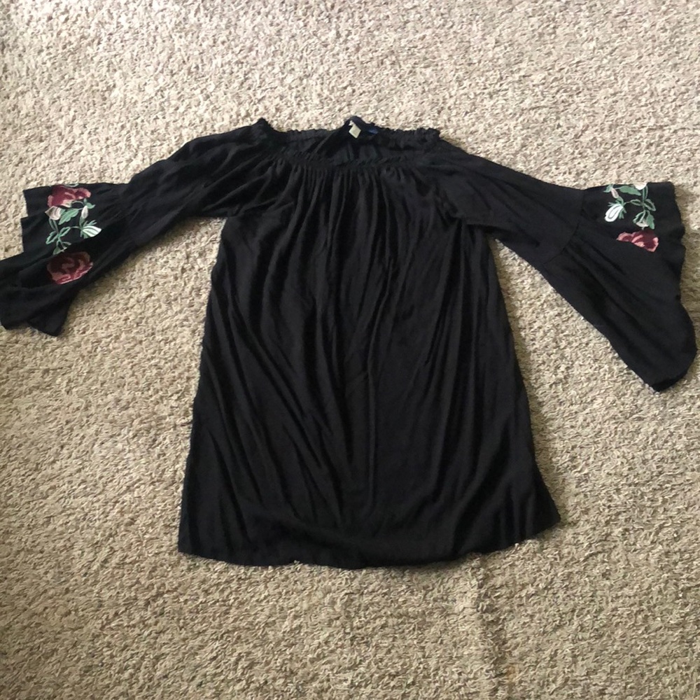 Off the shoulder black dress